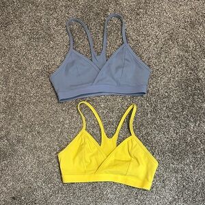 Fabletics Blue and Yellow Bralette Duo
